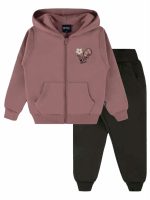 Completo due pezzi felpa Lovein Bloom Bennie Kids - Completo Bambina Felpa con Zip e Cappuccio + Jog Pants in 100% Cotone Invernale Quotidiano