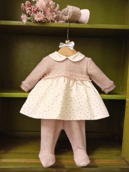 Completo due pezzi neonata Verbena Completo in maglia per neonata con ghettina - Morbidezza e stile per tutto il giorno Made in Italy Nascita Lei Nursery Lista Nascita Idea Regalo Corredino