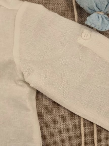 Completo due pezzi neonato Sussurri di Cotone Completo Neonato Lino con Bretelle - Eleganza Easy Chic - Teto e Tatta Cerimonia Neonato Completo Cerimonia Neonato