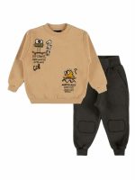Completo felpa due pezzi bimbo Go Bennie Kids - Completo Bimbo Felpa Girocollo + Jog Pants con Tasche - 100% Cotone Peso Invernale, 6-36 mesi Comfort