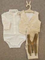 Completo tre pezzi neonato Easy Completo Neonato Easy Chic in Lino - Eleganza Made in Italy Completo Cerimonia Neonato