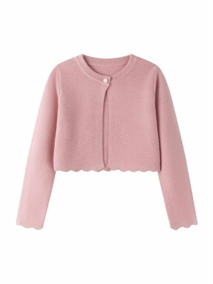 Coprispalle maglia bambina Newness Kids - coprispalle in maglia con orlo smerlato, bambina 3-9 anni