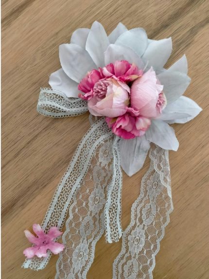 Corona Ambra Mimilù Elegante corona da cerimonia per bimba e ragazza, modello Ambra, in pizzo e tulle con fiore in tessuto. Accessori Cerimonia