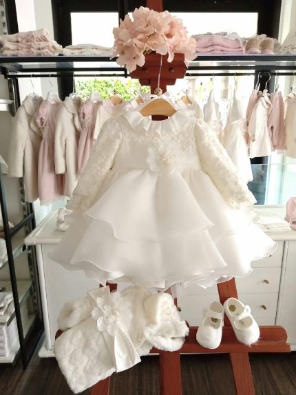 Fascia Corolla Fascia neonata Corolla con fiore in tulle – Eleganza per cerimonie Made in Italy Nascita Lei Accessori Cerimonia