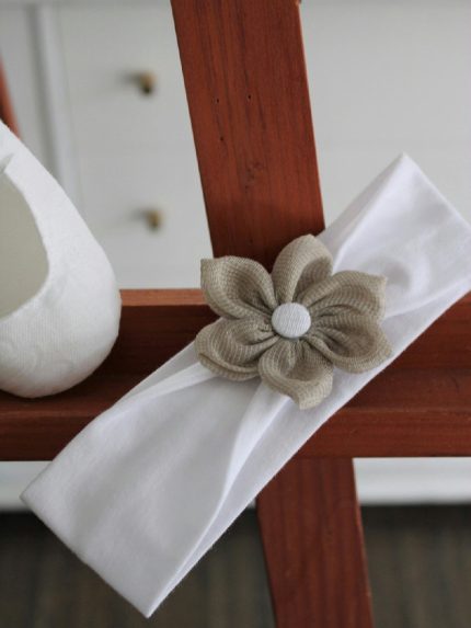 Fascia Margherita Fascia in cotone con margherita in tessuto. Made in Italy Abito da Battesimo Glam Accessori Cerimonia