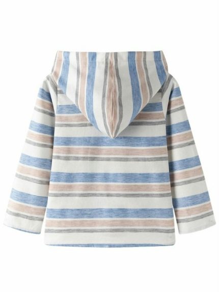 Felpa con cappuccio bambino Newness Kids - felpa con cappuccio fantasia rigata in cotone e lino, bambino 3-9 anni