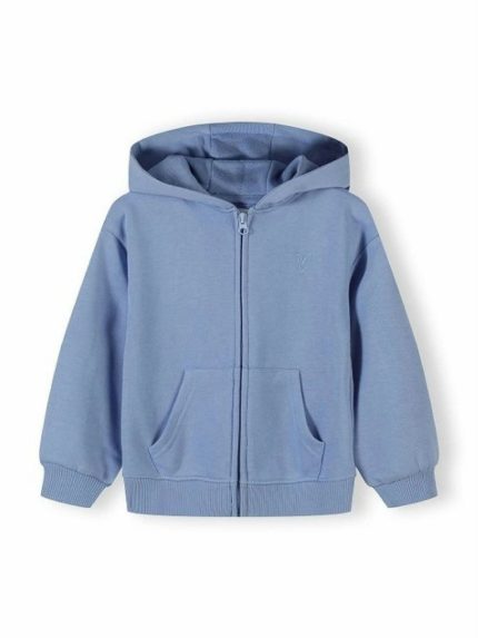 Felpa zip con cappuccio bimba MINOTI - Felpa con zip e cappuccio in cotone stretch, bambina 3 mesi -3 anni