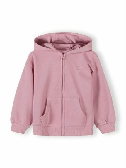 Felpa zip con cappuccio bimba MINOTI - Felpa con zip e cappuccio in cotone stretch, bambina 3 mesi -3 anni