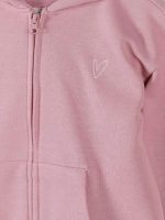 Felpa zip con cappuccio bimba MINOTI - Felpa con zip e cappuccio in cotone stretch, bambina 3 mesi -3 anni
