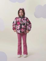 Giubbotto reversibile piuma bambina Charlie Flora Calonie - Piumino reversibile bambina in piuma d'oca Charlie Flora