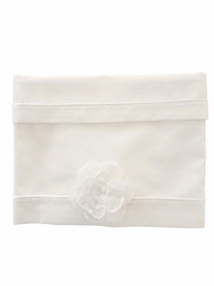 Lenzuolino culla Nuvola Set lenzuolino culla 3 pezzi in cotone con fiore in tulle - Eleganza Made in Italy Made in Italy Nascita Lei Nursery Lista Nascita Idea Regalo Corredino