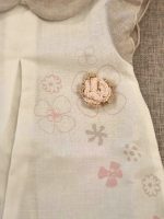 Pagliaccetto neonata Petali di Seta Pagliaccetto Neonata in Lino e Cotone - Eleganza e Dolcezza - Teto e Tatta Lista Nascita Idea Regalo Corredino