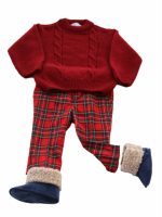 Pantaloni check Pantaloni eleganti dal taglio diritto con taschine laterali in morbido tessuto, fantasia a quadri di colore rosso, allacciatura con zip e bottone, elastico interno per regolazione vita. Il capo perfetto per giorni di festa o occasioni eleganti. Made in Italy Natale Lui 2023