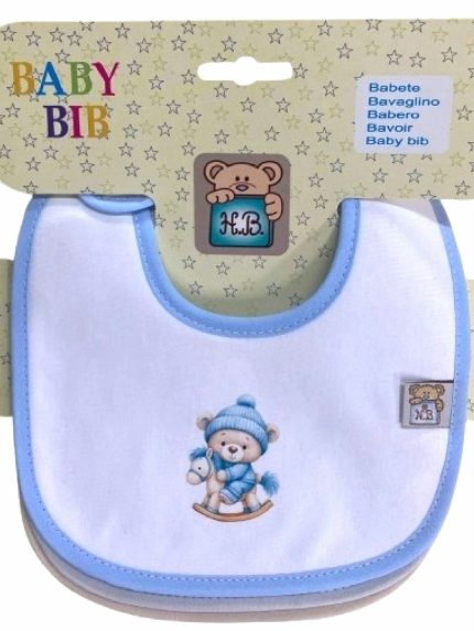 Set bavaglini stampati neonato Set 3 Bavaglini Neonata Noty Baby - 100% Cotone Fantasie Assortite Made in Portogallo