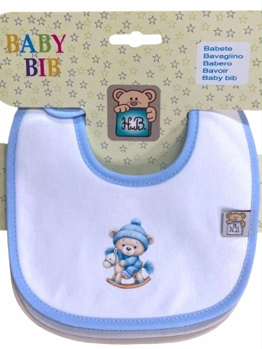 Set bavaglini stampati neonato NB950 00 Set bavaglini stampati neonato Set 3 Bavaglini Neonata Noty Baby - 100% Cotone Fantasie Assortite Made in Portogallo