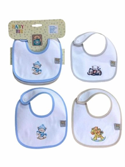 Set bavaglini stampati neonato Set 3 Bavaglini Neonata Noty Baby - 100% Cotone Fantasie Assortite Made in Portogallo