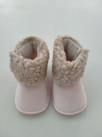 Stivaletto culla neonata Morbido stivaletto culla per neonata in velluto con bordo orsetto. Made in Italy Easy Chic Baby Idea Regalo