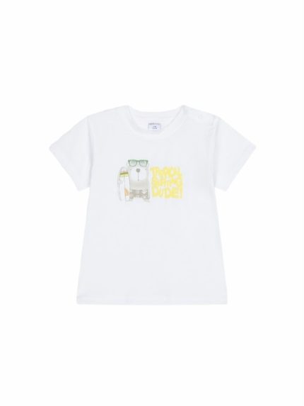 T-shirt manica corta bimbo Ativo Kids 6/36 mesi - T-shirt stampata a manica corta in cotone stretch