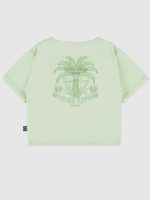 T-shirt manica corta ragazza Bennie Kids 4/14 anni - T-shirt oversize corta in 100% cotone con ricamo fronte e palma sul retro