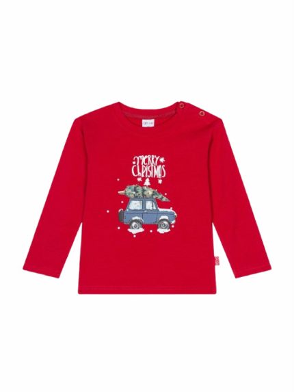 T-shirt manica lunga bimbo Ativo Kids 6/36 mesi - t-shirt in cotone stretch per bimbo a tema Natale Natale