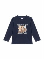 T-shirt manica lunga bimbo Ativo Kids 6/36 mesi - T-shirt stampata a manica lunga in cotone stretch blu