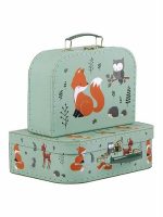 Valigetta portagiochi grande Confezione regalo-Amici della foresta Valigetta in cartoncino robusto: 29x20x9,3 Nursery Idea Regalo