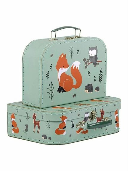 Valigetta portagiochi grande Confezione regalo-Amici della foresta Valigetta in cartoncino robusto: 29x20x9,3 Nursery Idea Regalo