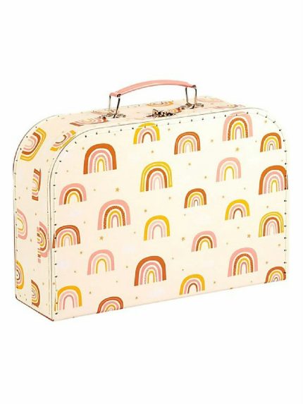 Valigetta portagiochi grande Confezione regalo-Arcobaleni Valigetta in cartoncino robusto: 29x20x9,3 Nursery Idea Regalo