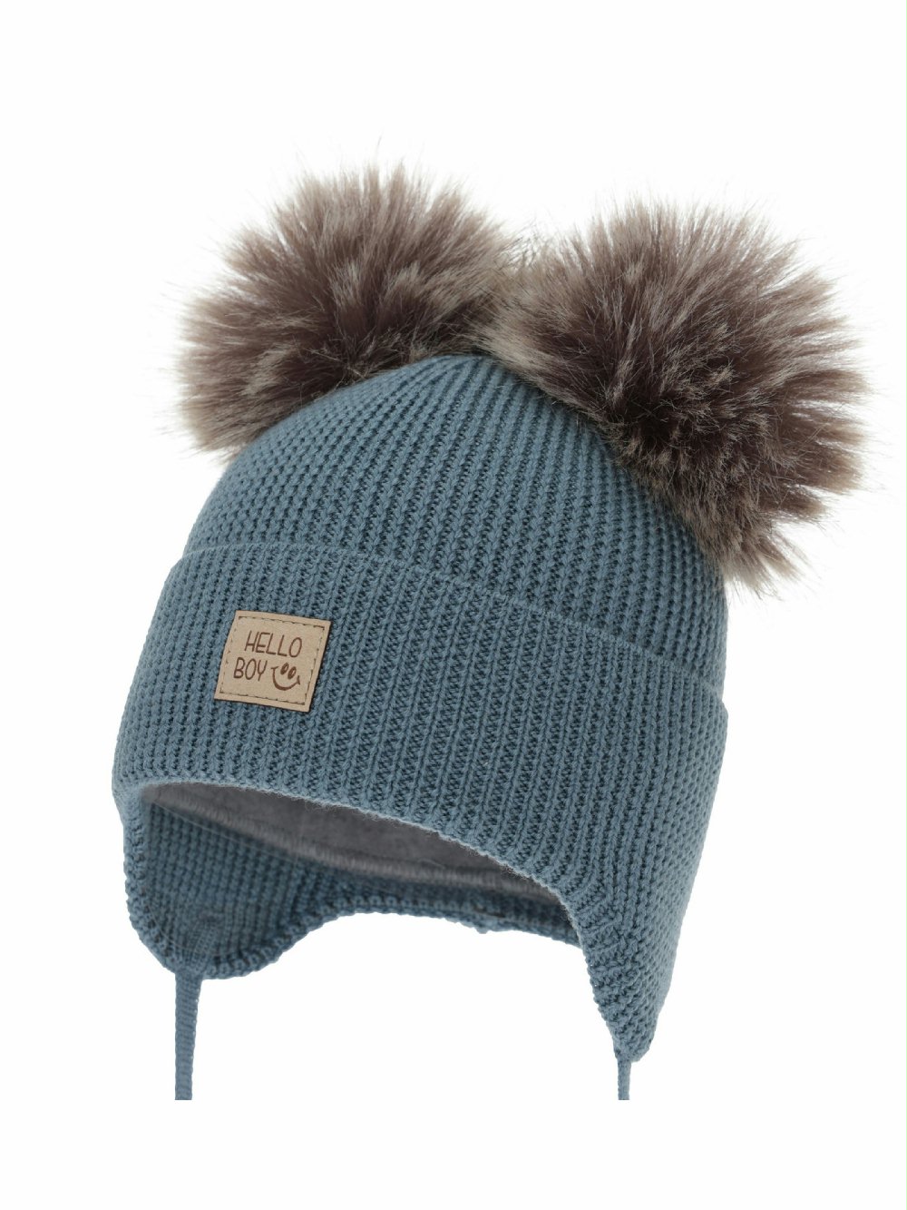 Cappellino lana neonato Tambor 7272_09 00 Cappellino lana neonato Tambor Berretto invernale neonato in lana merino con doppio pompon Tambor