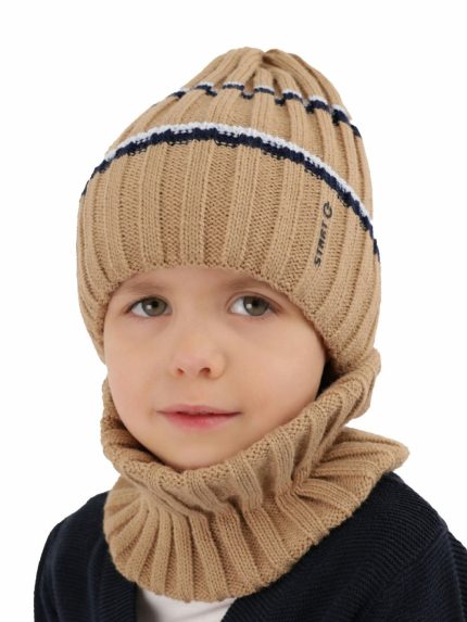 Completo berretto e scaldacollo bambino Bastien Completo cappello e collo bambino