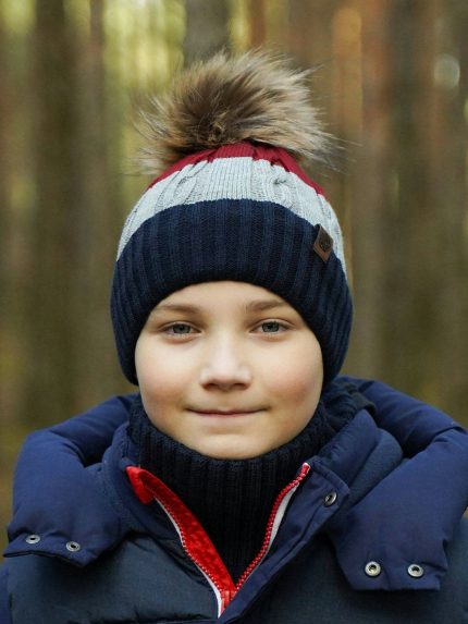Completo berretto e scaldacollo bambino Karmel Completo cappello e collo bambino Karmel