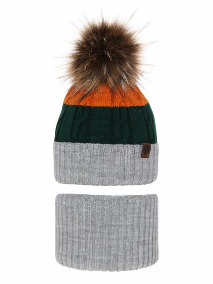 Completo berretto e scaldacollo bambino Karmel Completo cappello e collo bambino Karmel