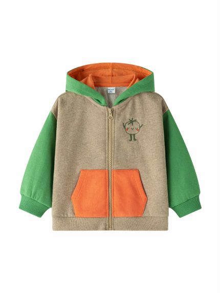 Felpa zip con cappuccio neonato Felpa con Zip e Cappuccio Color Block - Neonato 6-24 mesi