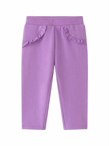 Jeggings felpa neonata Jeggings in cotone stretch con volant, neonata 6-24 mesi