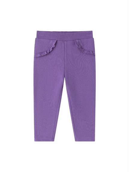 Jeggings felpa neonata Jeggings in cotone stretch con volant, neonata 6-24 mesi
