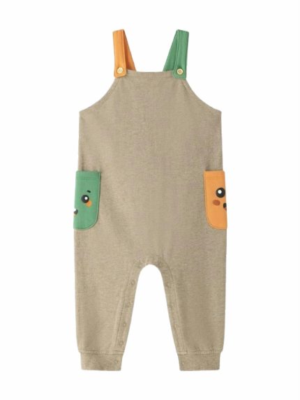 Salopette felpa neonato Salopette lunga in felpa 100% cotone, neonato 6-24 mesi