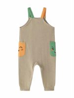 Salopette felpa neonato Salopette lunga in felpa 100% cotone, neonato 6-24 mesi