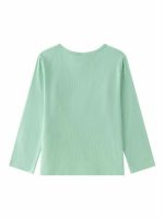 T-Shirt manica lunga bambina T-shirt Bambina Manica Lunga in Cotone Stretch con Fiori in Tulle | Newness Kids 3-9 Anni