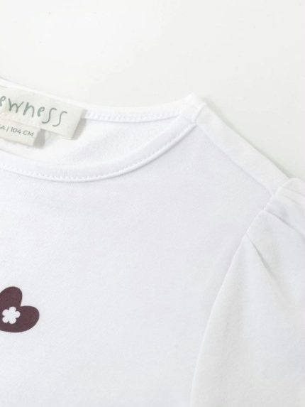 T-Shirt manica lunga bambina T-Shirt a manica lunga Bambina Newness Kids con Fiocco in Tulle 3-9 Anni