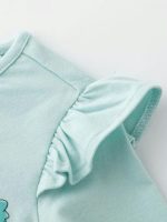 T-Shirt manica lunga neonata T-Shirt a manica lunga in cotone stretch con stampa fata e fiocco in tulle, bimba 6-24 mesi