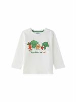 T-Shirt manica lunga neonato T-shirt a manica lunga - 100% cotone - con stampa verdure, neonato 6-24 mesi