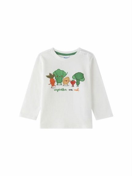 T-Shirt manica lunga neonato T-shirt a manica lunga - 100% cotone - con stampa verdure, neonato 6-24 mesi