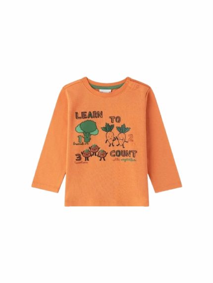 T-Shirt manica lunga neonato T-shirt stampata a manica lunga - 100% cotone - neonato 6-24 mesi