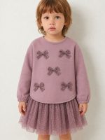 Abito manica lunga neonata Losan – Abito Neonata a Manica Lunga in Cotone Invernale con Gonna in Tulle – 6/36 mesi