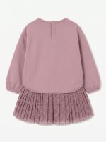 Abito manica lunga neonata Losan – Abito Neonata a Manica Lunga in Cotone Invernale con Gonna in Tulle – 6/36 mesi