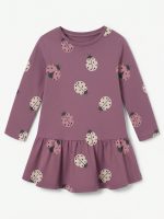 Abito maniche lunghe bambina Losan – Abito fantasia coccinelle bambina in cotone invernale stretch 3/12 anni