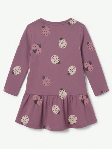 Abito maniche lunghe bambina Losan – Abito fantasia coccinelle bambina in cotone invernale stretch 3/12 anni