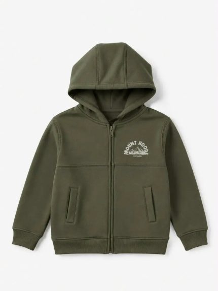 Felpa zip c/cappuccio bambino Losan – Felpa zip con cappuccio Mount Hoods – Cotone invernale – 3/12 anni