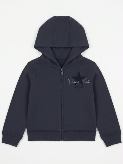 Felpa zip con cappuccio bambina Felpa Losan Bambina Blu Navy con Zip e Cappuccio 3-12 Anni