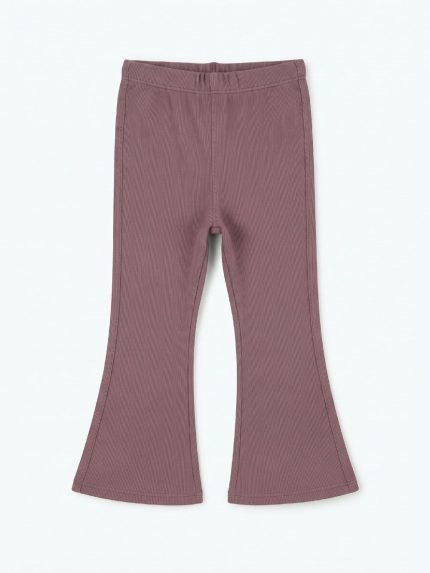 Leggings bambina Leggings a Zampa Losan Bambina 2-7 Anni in Cotone Stretch Rosa Malva